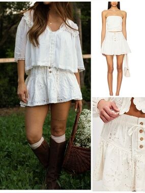 𝓯𝓹 Free People  ~ Roselle Eyelet Mini Skirt